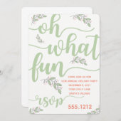 休日パーティーのご招待 招待状 (正面/裏面)