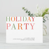休日パーティ ミニマル モダン タイポグラフィ カラー 招待状 (スタンド正面)