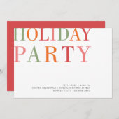 休日パーティ ミニマル モダン タイポグラフィ カラー 招待状 (正面/裏面)