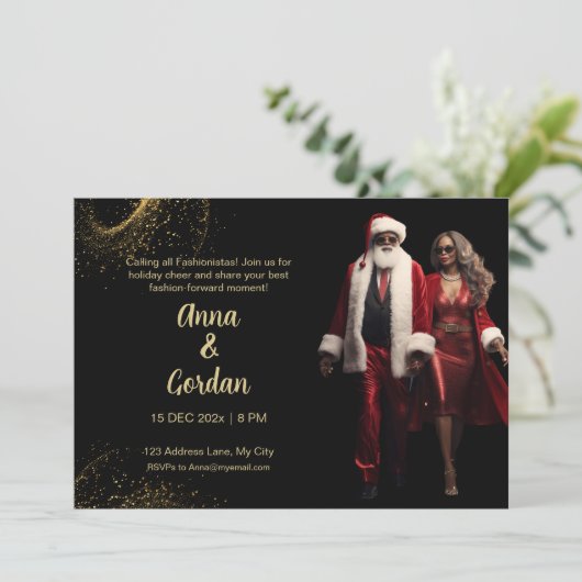 休日ファッションファッションパーティー招待状 サンキューカード (スタンド正面)