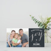 休日フォトカードストライプのグリッター型ジョイブラック シーズンカード (スタンド正面)