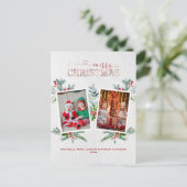 休日フォトコラージメリークリスマス書道 シーズンポストカード (スタンド正面)