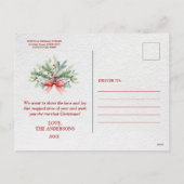 休日フォト金ゴールドメリークリスマス書道 シーズンポストカード (裏面)