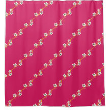 休日フローラオン金ゴールドつる植物シャワーカーテン