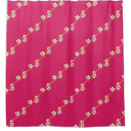 休日フローラオン金ゴールドつる植物シャワーカーテン シャワーカーテン