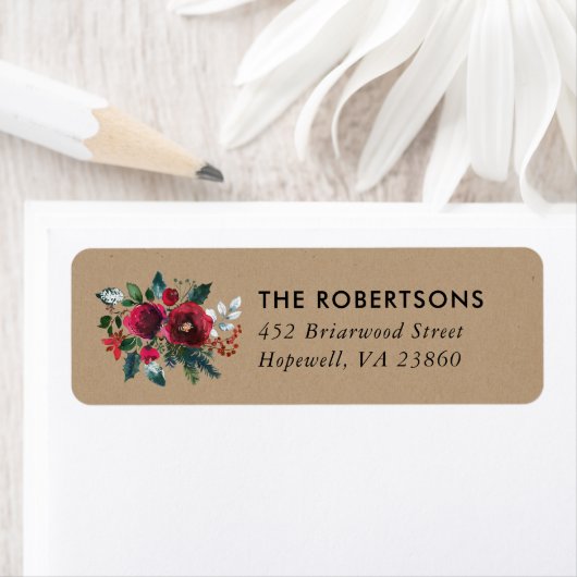 休日フローラクリスマスフローラ差出人住所 ラベル (インサイチュ)