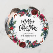 休日フローラクリスマスリースサークル写真 シーズンカード (正面/裏面)