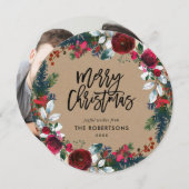 休日フローラクリスマスリースサークル写真 シーズンカード (正面/裏面)