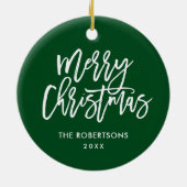 休日フローラクリスマスリースパーソナライズされた写真 セラミックオーナメント (裏面)
