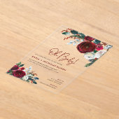 休日フローラベビーシャワーバイメール アクリル招待状 (レイダウン)