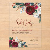 休日フローラベビーシャワーバイメール アクリル招待状 (正面)