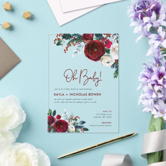 休日フローラベビーシャワーバイメール アクリル招待状 (インサイチュ (ウェディング))