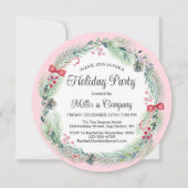 休日フローラリース企業のクリスマスパーティー 招待状 (正面)