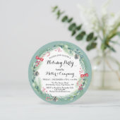 休日フローラリース企業のクリスマスパーティー 招待状 (スタンド正面)