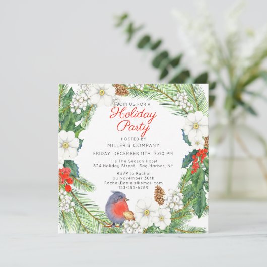 休日フローラリース企業のクリスマスパーティー 招待状 (スタンド正面)