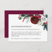 休日フローラ冬の結婚式詳細挿入カード エンクロージャーカード (正面/裏面)