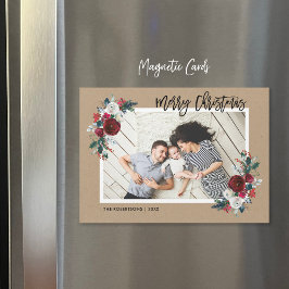 休日フローラ磁気クリスマスフォトカード