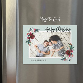 休日フローラ磁気クリスマスフォトカード