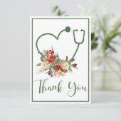 休日フローラ聴診器ハートサンキューカード サンキューカード (スタンド正面)