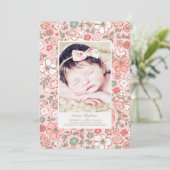 休日フローラ誕生発表写真テンプレート 案内状 (スタンド正面)