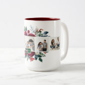 休日フローラ5フォトコラージモノグラムクリスマス ツートーンマグカップ (正面右)