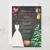 休日ブライダルシャワー 招待状 (正面)