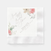 休日ブライダル | 水彩リースポインセチア 縁ありカクテルナプキン (正面)