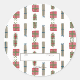 休日プレゼントステッカーシート – 20 ラウンドシール