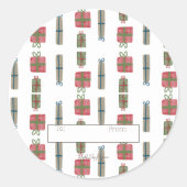 休日プレゼントステッカーシート – 6のセット ラウンドシール (正面)