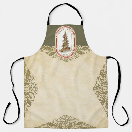 休日ベーカリーベーキングスピリッツ明るいクリスマス エプロン (正面)