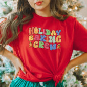 休日ベーキングクルー女性のクリスマスTシャツ Tシャツ