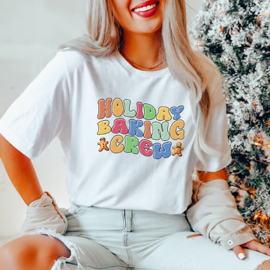 休日ベーキングクルー女性のクリスマスTシャツ Tシャツ