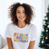 休日ベーキングクルー女性のクリスマスTシャツ Tシャツ