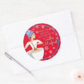 休日ベーキングベーカリー女性クリスマスパーソナライズされた ラウンドシール (封筒)