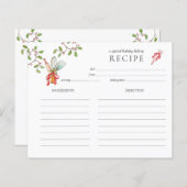 休日ベーキング用具ベーキングレシピカード (正面/裏面)