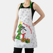 休日ベーキング雪だるまとクリスマスツリー エプロン (インサイチュ)