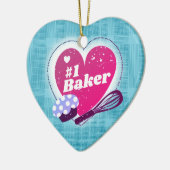 休日ベーキング#1ナンバーワンベイカークリスマスツリー セラミックオーナメント (左)