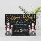 休日ボーリングパーティの招待状企業の、 招待状