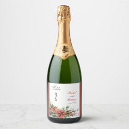 休日ポインテ結婚ィシアのテーブル番号ラベル スパークリングワインラベル