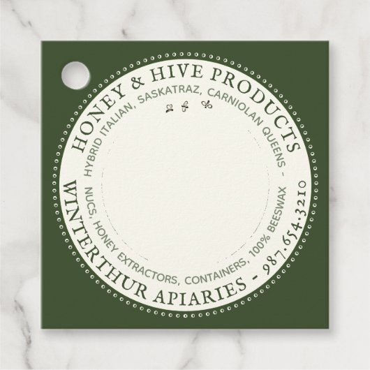 休日マーケティングラベルfor Nucs, Queens, Beeswax フェイバータグ (正面)