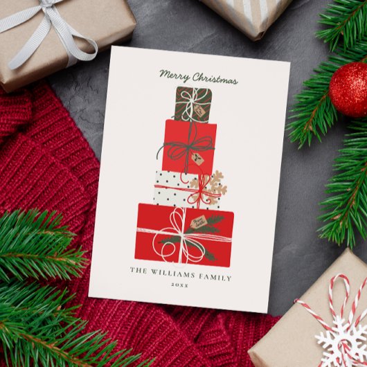 休日ミニマルスカンジスタイルギフトスタック非写真 シーズンカード