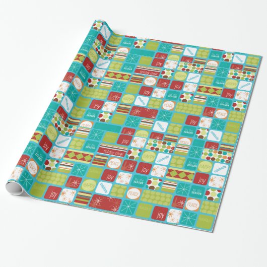 休日メッセージのクリスマスの包装紙 ラッピングペーパー (アンロールド)