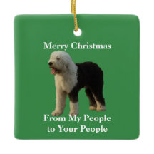 休日メッセージを持つクリスマスの牧羊犬