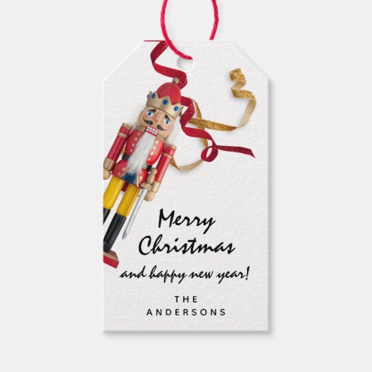 休日メリーギフト幸せな新年くるみ割り ギフトタグ (正面)