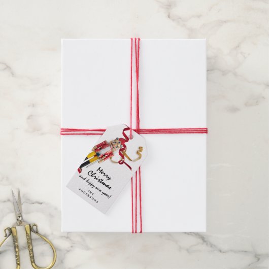 休日メリーギフト幸せな新年くるみ割り ギフトタグ (より糸付き)
