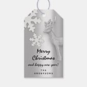 休日メリーギフト幸せな新年ディアシルバー ギフトタグ (正面)