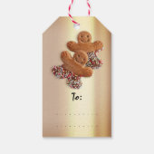 休日メリーギフト幸せ新しいジンジャーパン金ゴールド ギフトタグ (裏面)