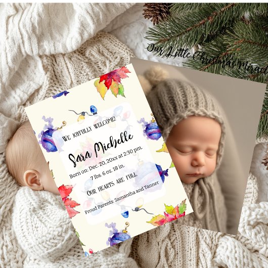 休日メリーベビー誕生発表写真 案内状