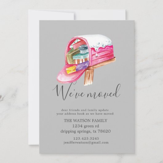 休日メールボックスの移動告知カード カード (正面)