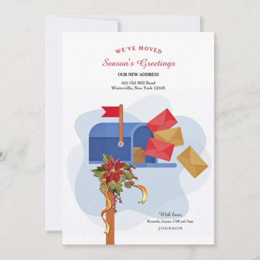 休日メールボックスの移動後のグリーティングカード シーズンカード (正面)